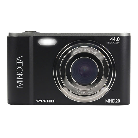 Minolta MND20-BK MND20 16x Digital Zoom 44 MP/2.7K Quad HD Digital Camera