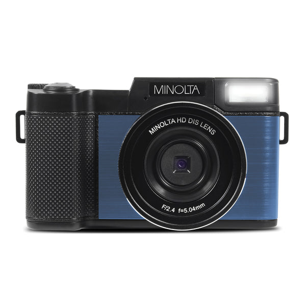 Minolta MND30-BL MND30 4x Digital Zoom 30 MP/2.7K Quad HD Digital Camera (Blue)