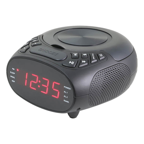 GPX CC318B 0.9-In. LED-Display Dual-Alarm CD Clock Radio