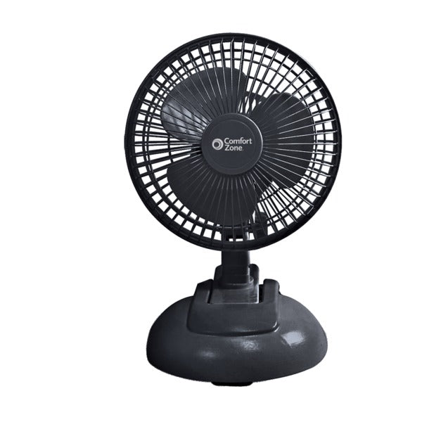Comfort Zone CZ6XMBK 6-Inch Clip Fan with Base