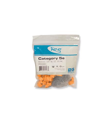 Icc CAT5JKPK-OR Ic107e5cor - 25pk Cat5 Jack - Orange