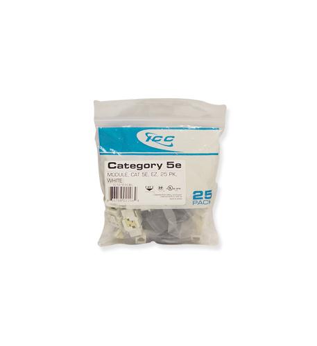 Icc CAT5JKPK-WH Ic107e5cwh - 25pk Cat5 Jack - White Ez