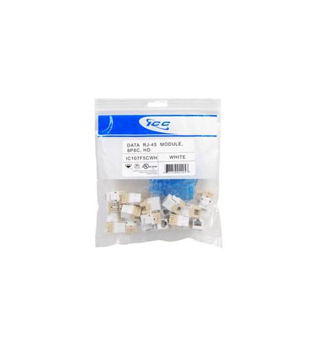 Icc IC107F5CWH Module, Cat 5e, Hd, 25 Pk, White