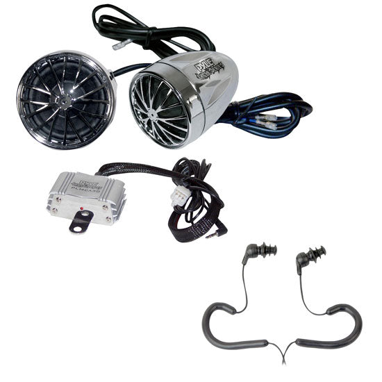 Pyle Mp3 Speaker Kit for Motorcycle ATV Scooter Boat Snowmobile 400w Amplifier