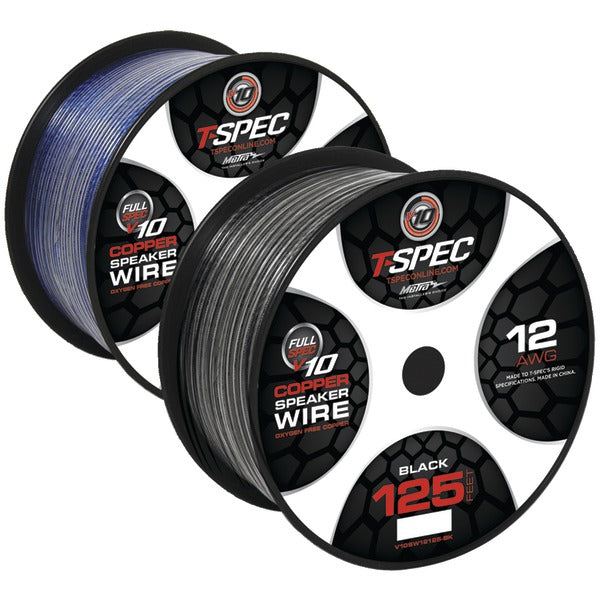 T-Spec V10SW12125-BK v10 SERIES Black Speaker Wire (12 Gauge, 125 Feet)