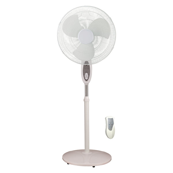 Optimus F-1672WH F-1672 3-Speed 50W 16-In. Portable Oscillating Fan with Remote