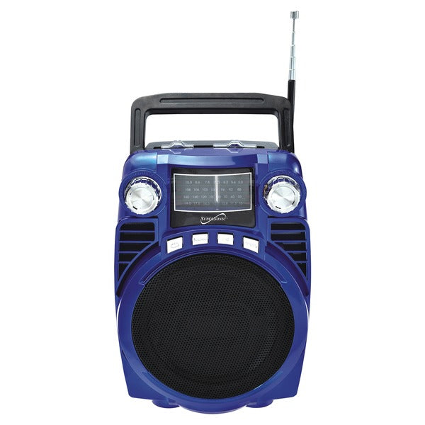 Supersonic SC-1390BT - BLUE Bluetooth 4-Band Radio (Blue)