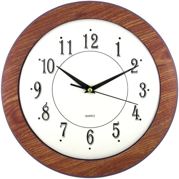 Timekeeper 6415 12" Wood Grain Round Wall Clock