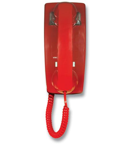 Viking electronics K-1500P-W Red No Dial Wall Phone With Ringer