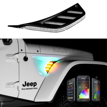 XKGlow XKVENTRGBKIT RGB+Amber Fender/Turn Signal Running Light For JEEP JL,JT,JK