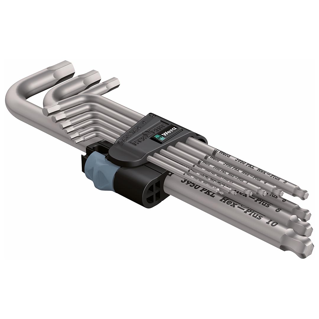 Wera 05073544001 Metric Hex-Plus Stainless Steel L-Key Wrench Set (9-Piece Set)