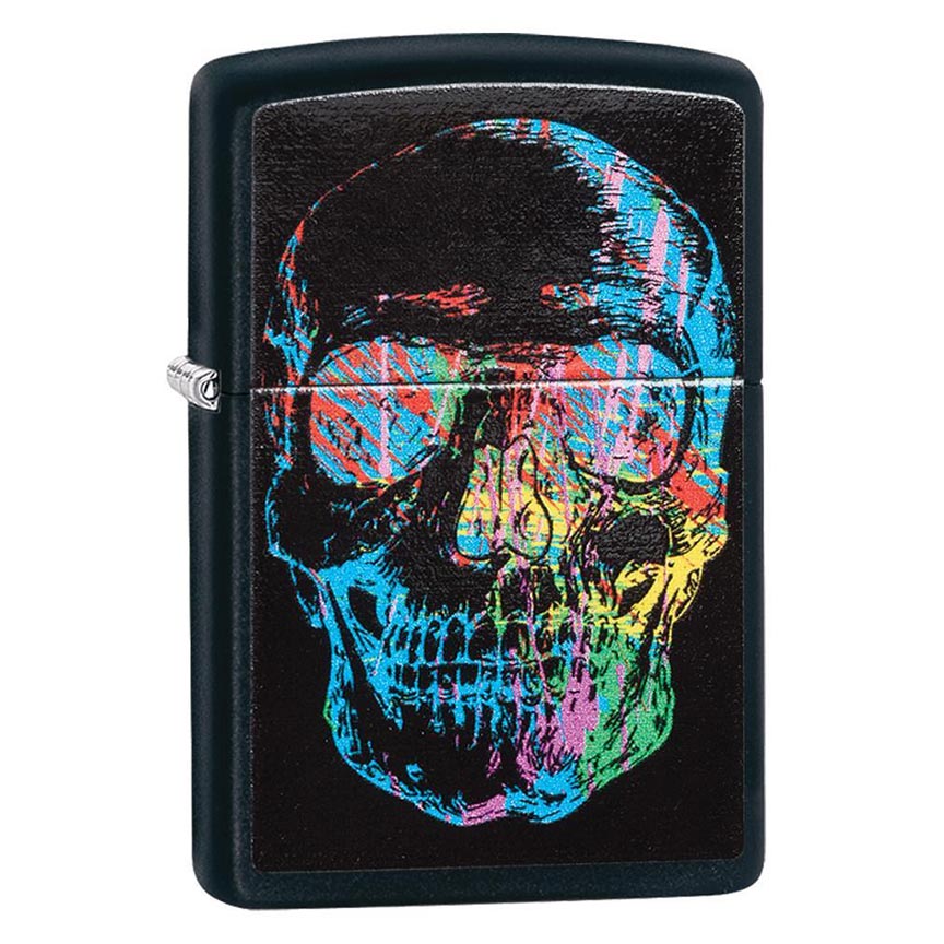 Zippo 28042 Windproof Lighter Colorful Skull, Black Matte