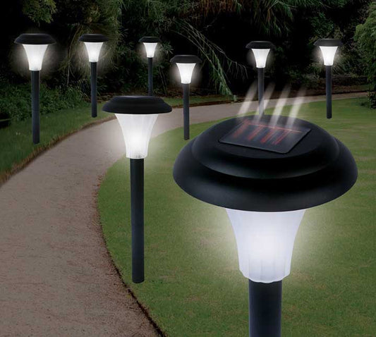 Jobar Ideaworks Solar-Powered LED Accent Light Set of 8 Black