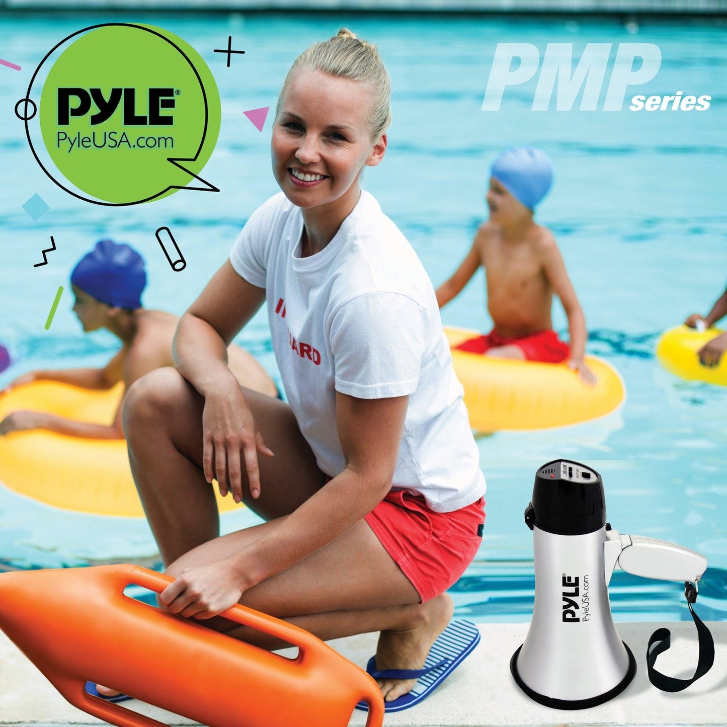 Pyle PMP23SL Compact Megaphone Speaker with Siren Alarm Mode (Silver)