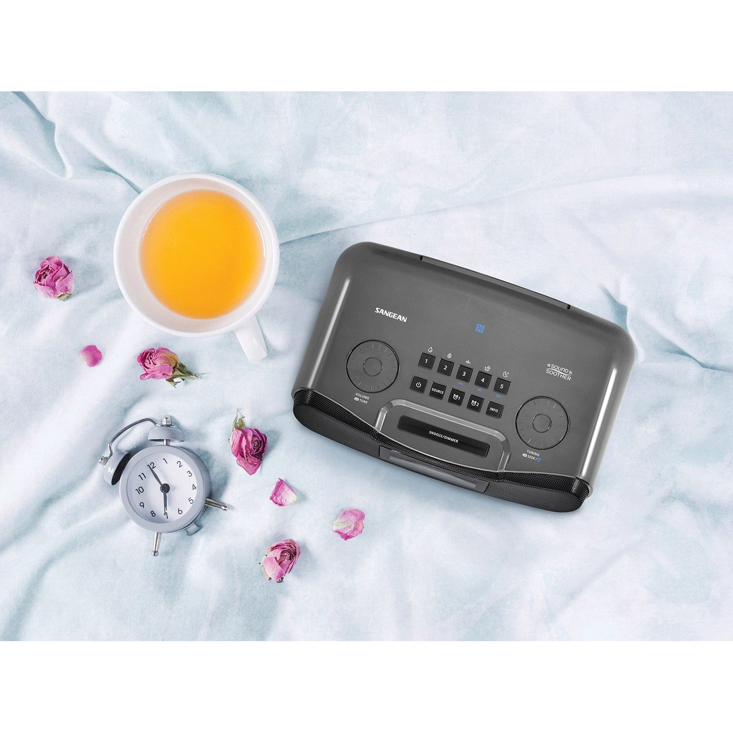 SANGEAN SNGRCR30 RCR-30 AM/FM Clock Radio with Bluetooth and Sound Soother