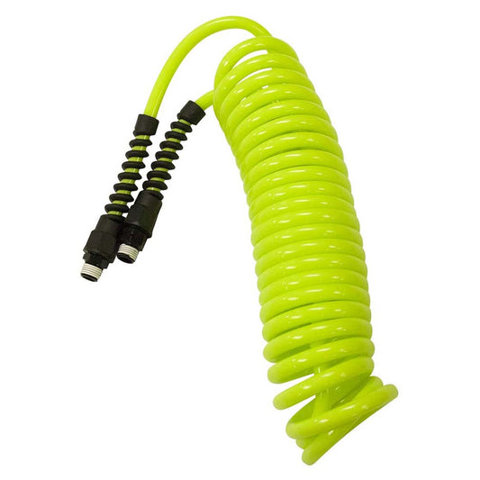 Flexzilla LP1420AFZ Polyurethane Recoil Hose 1/4In X 20Ft W/ 1/4In MNPT Fittings