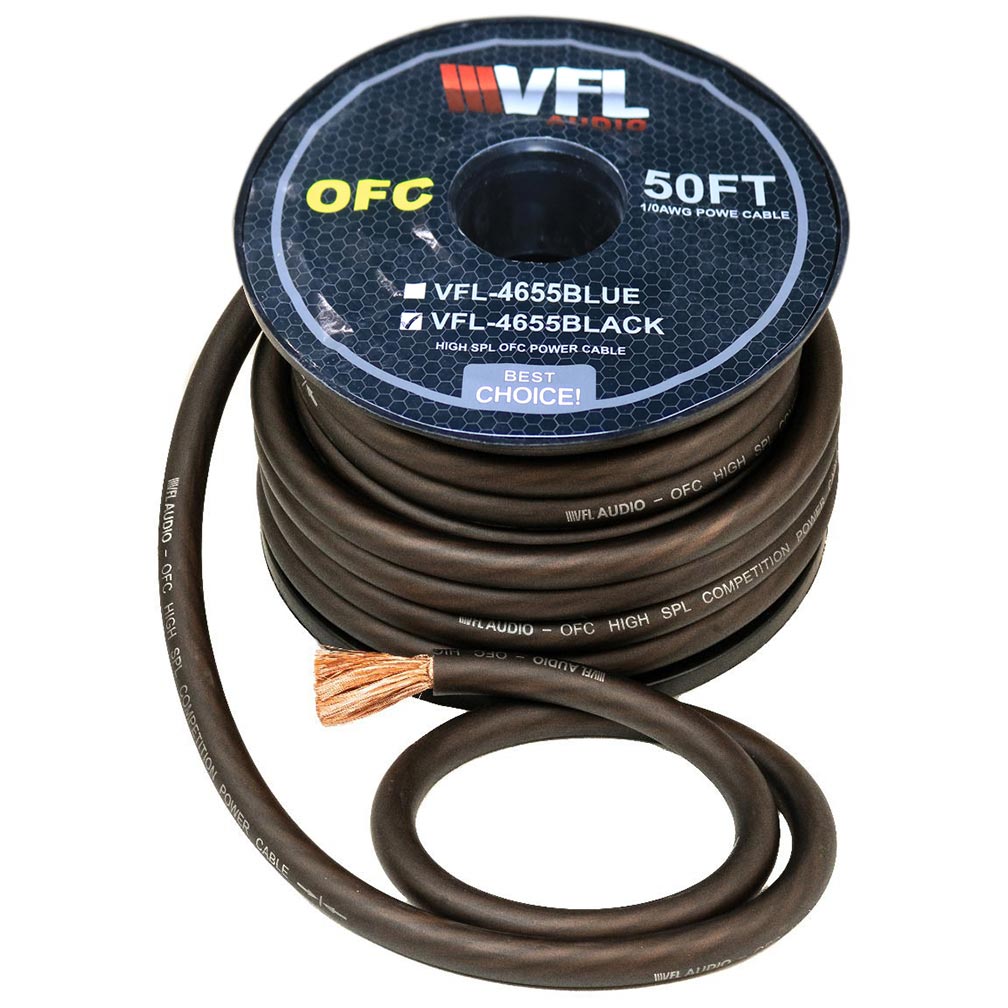 VFL VFL4655BK Power Wire OFC 0 Gauge 50 Foot  Black