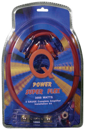 Qpower 4 Gauge Amp Kit Super Flex - 4GAMPKITSFLEX