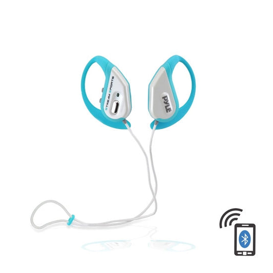 Pyle PWBH18BL Bluetooth Water Resistant Headphones Earbuds Blue
