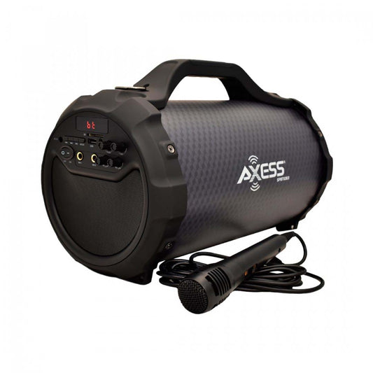 Axess SPBT1083BK 6" Bluetooth Portable Speaker with Mic/SD/USB Inputs  Black