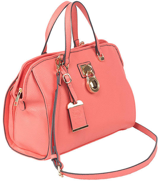 Bulldog BDP026 Satchel Style Purse W/Holster Coral 16Inch X 9.5Inch X 5.5Inch