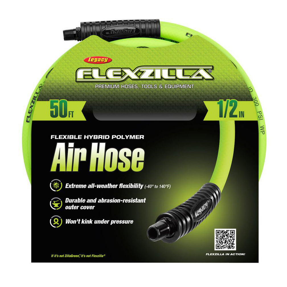 Flexzilla HFZ12250YW Pro Air Hose 1/2In X 250Ft Plastic Spool Zillagreen