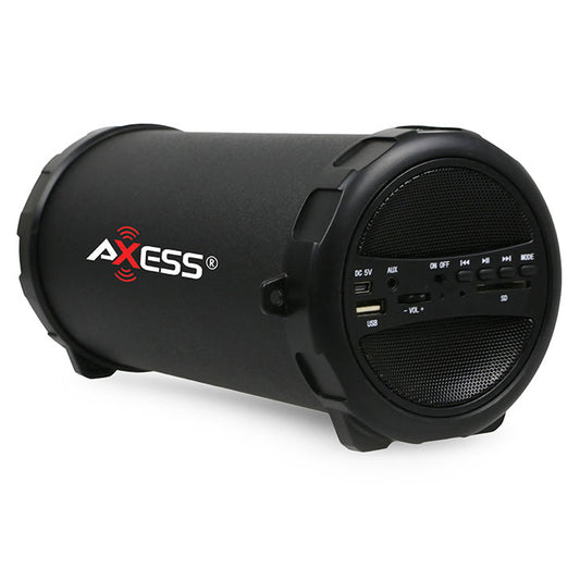 Axess SPBT1031BK Portable Bluetooth Indoor Outdoor Black w/ Built-In 3 Inch Sub