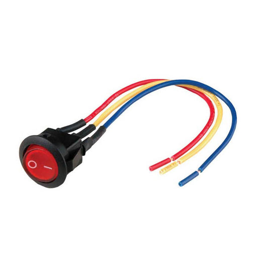 NIPPON ISECIR1225RED Mini Rocker Switch with Red LED