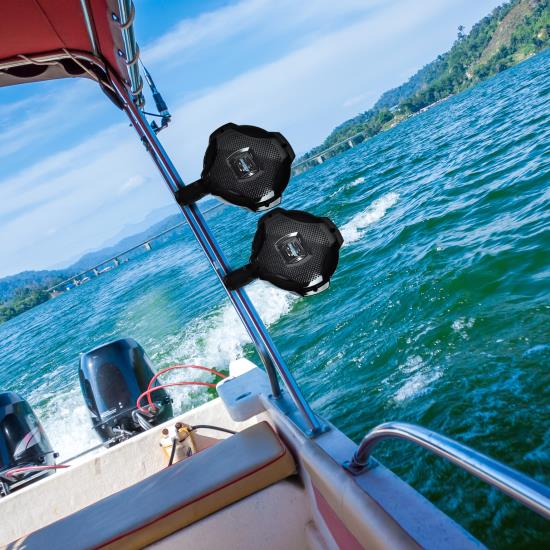 Lanzar AQAWBPR65BK Dual 6.5'' Bluetooth Marine Wakeboard Speaker System Black