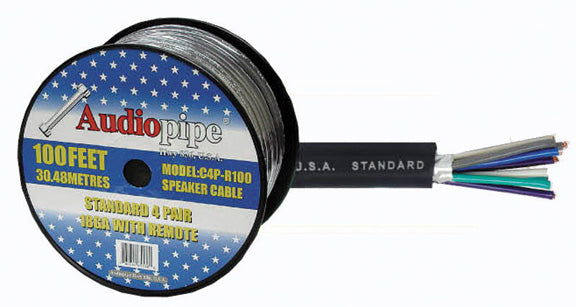 Audiopipe C4PR100 100 foot 18 AWG 9 wire Speed Cable / Car Speaker wire