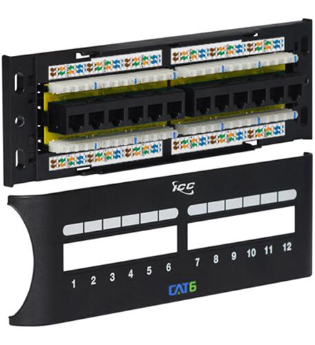 Icc ICMPP12F6E Patch Panel, Cat 6 Front, 12 Port