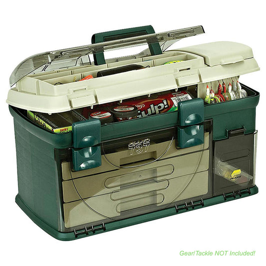 Plano 737002 3 Drawer Tackle Box  Green Metallic/Beige