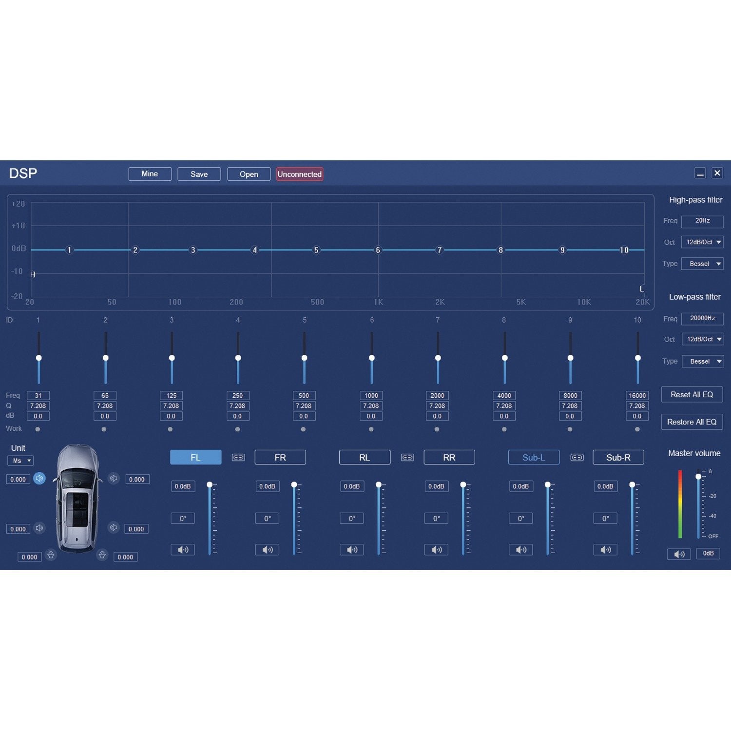 Power Acoustik RZ5-2500DSP Razor Series 2,500W Max 5-Channel Class