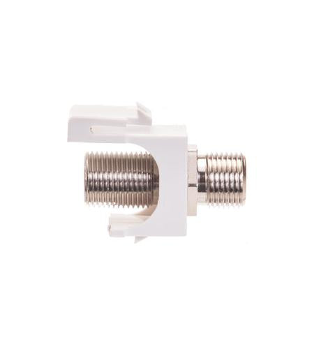 Icc IC107BFCWH Module, F-type Nickel Plated 25 Pk White