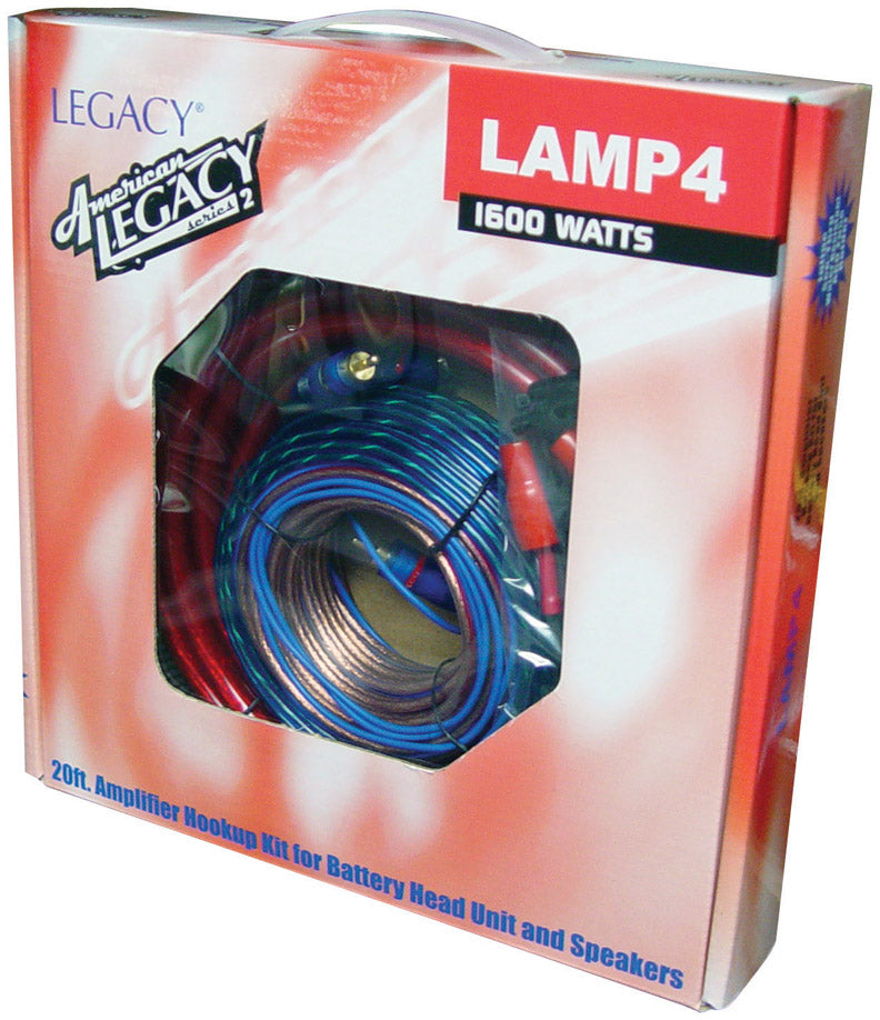 Legacy LAMP4 1600 Watt 4 Gauge Amplifier Installation Kit