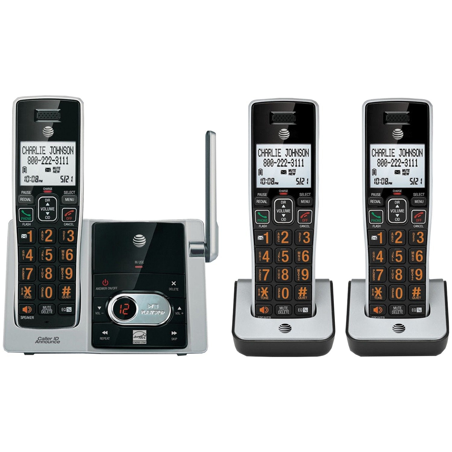 AT&T CL82313 Cordless Answering System w/Caller ID/Call Waiting 3-hand ...
