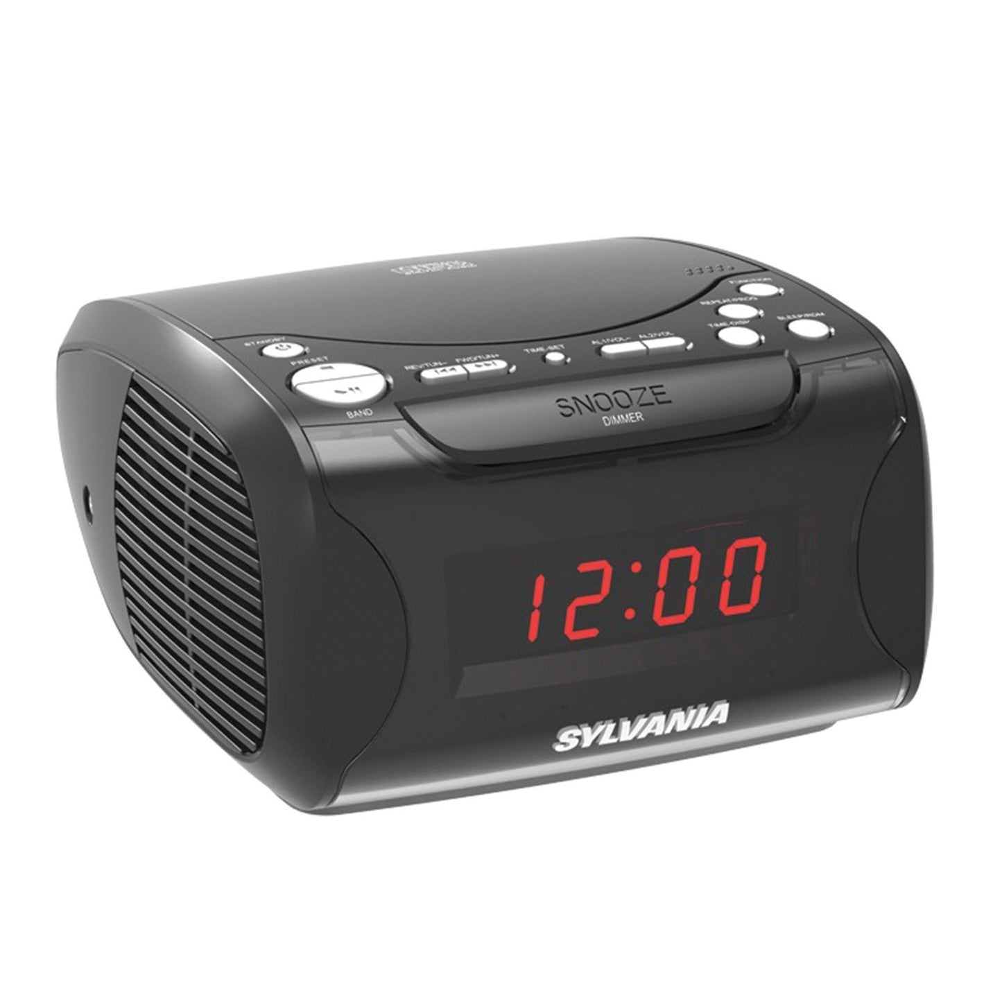SYLVANIA SCR4986 USB-Charging CD Dual Alarm Clock Radio