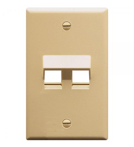 Icc IC107DA2IV Faceplate, Angled, 1-gang, 2-port, Ivory