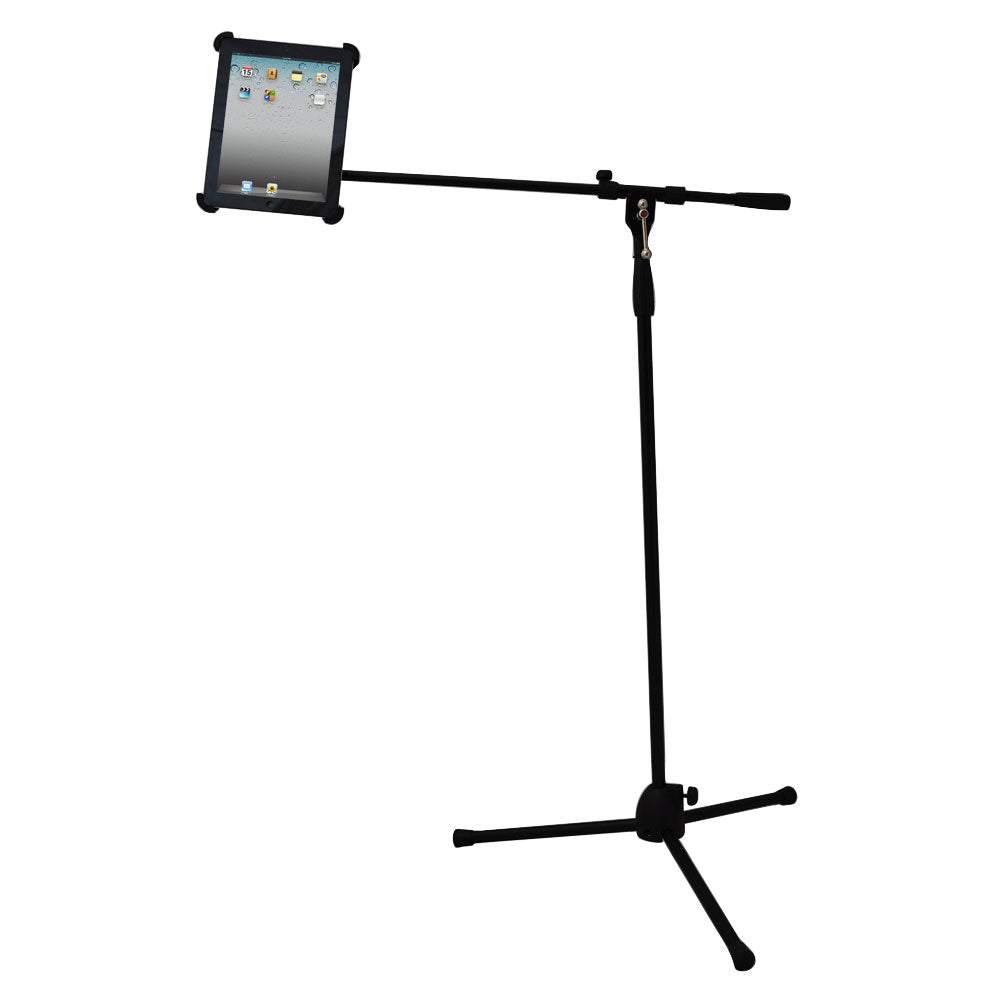 Pyle PMKSPAD1 Multimedia iPad and Microphone Stand - Adjustable to Fit All iPad Models