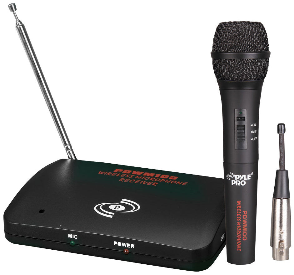 Pyle PDWM100 Dual Function Microphone System w/ Mic &amp; Wireless Adapter Receiver