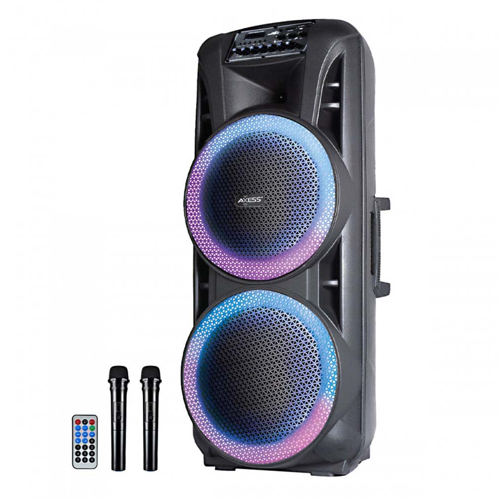 Axess Party Rock Bluetooth PA Speaker  2-15" Woofers 10000 Watts LED Lights