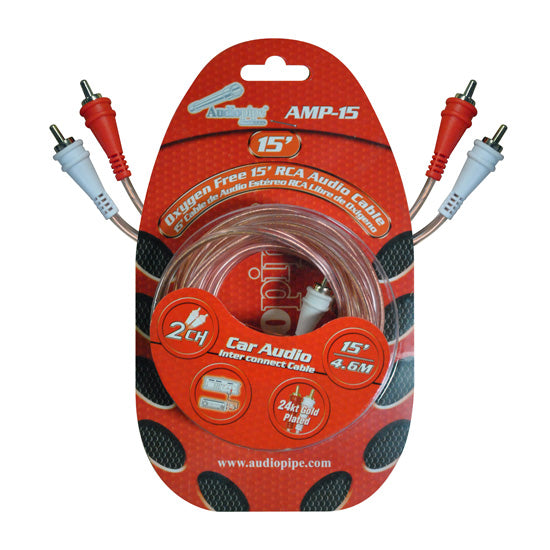 Audiopipe Amp15 15 Clear Jacket Installer Series Rca Cable