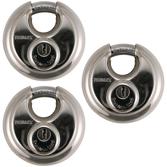 Trimax TRP3170 Shielded 70mm Disc Locks  3 Pack