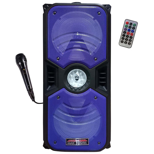 Max Power MPD653LBL Rechargeable Dual 6.5" Bluetooth Speaker  Blue Grill