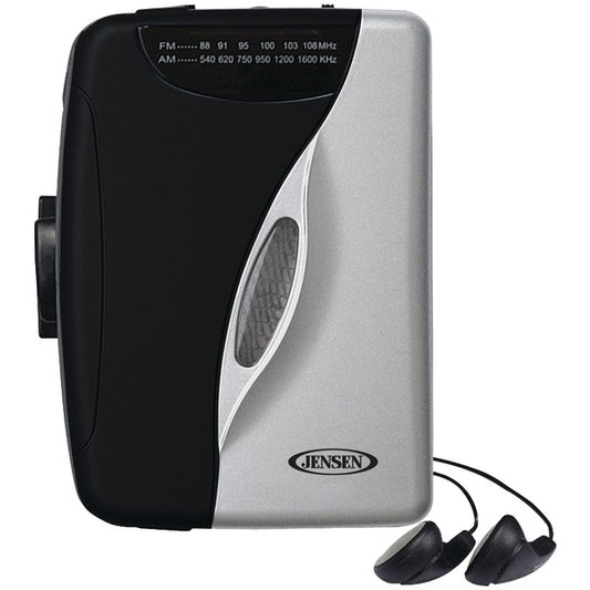 Jensen SCR-68C Portable Tape Walkman Stereo Cassette Player AM/FM Radio Earbuds