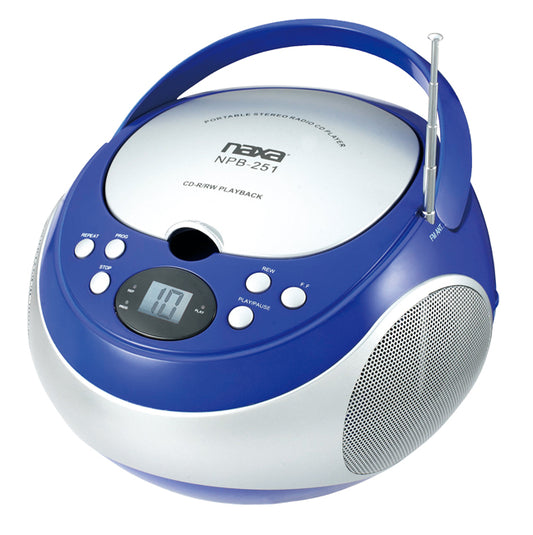 Naxa NPB251BL Portable CD Player with AM/FM Blue