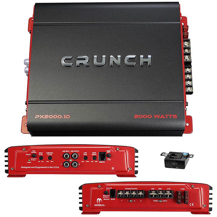 Crunch PX2000.1D PX Series 2000 Watt Class D Monoblock Car Amplifier