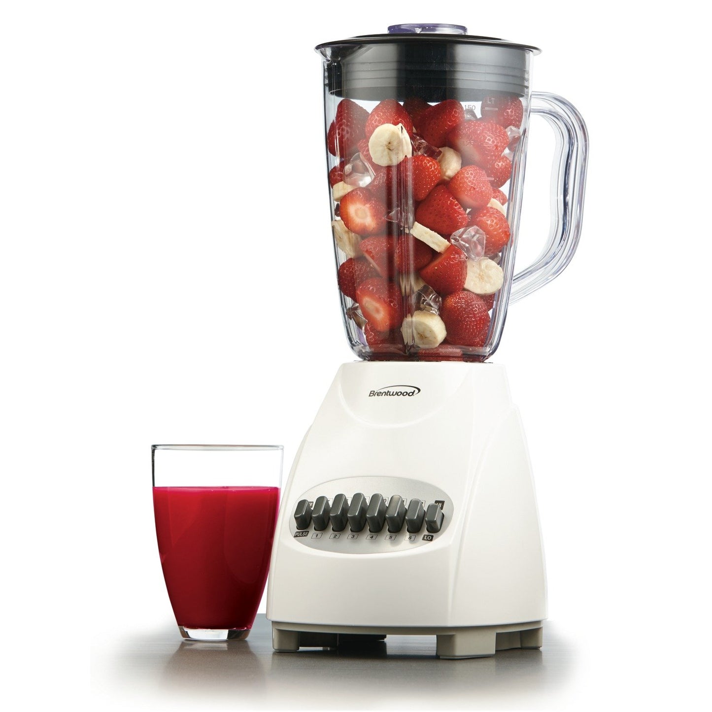 Brentwood Appl. JB-220W 12-Speed Blender w/Plastic Jar (White)