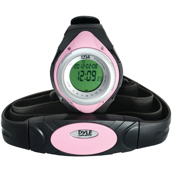 Pyle PHRM38PN Heart Rate Monitor Watch w/ Min, Average & Max Heart Rate (Pink)