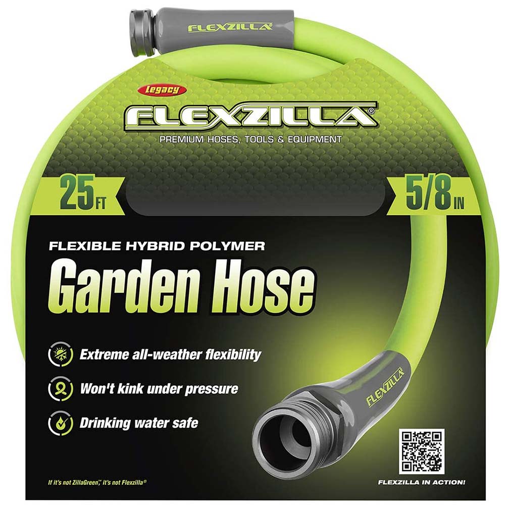 Flexzilla HFZG525YW Garden Hose 5/8In X 25Ft 3/4In   11 1/2 Ght Fittings